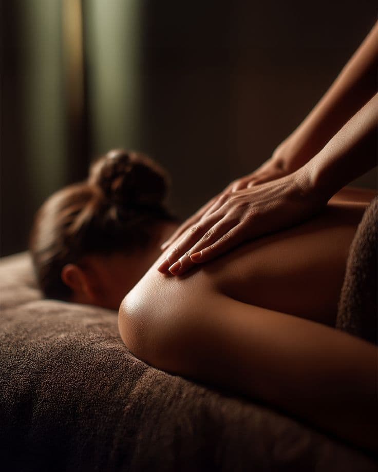 Massage body aroma tinh dầu đá nóng